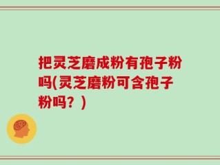 把灵芝磨成粉有孢子粉吗(灵芝磨粉可含孢子粉吗？)