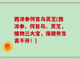 西洋参何首乌灵芝(西洋参、何首乌、灵芝，植物三大宝，保健养生离不开！)