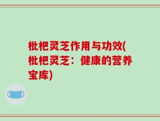 枇杷灵芝作用与功效(枇杷灵芝：健康的营养宝库)
