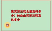 黑灵芝三萜含量高吗多少？长白山灵芝三萜高达多少