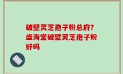 破壁灵芝孢子粉总府？盛海堂破壁灵芝孢子粉好吗
