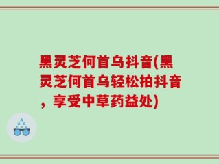黑灵芝何首乌抖音(黑灵芝何首乌轻松拍抖音，享受中草药益处)