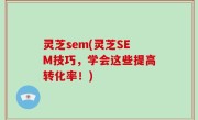 灵芝sem(灵芝SEM技巧，学会这些提高转化率！)