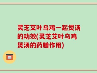 灵芝艾叶乌鸡一起煲汤的功效(灵芝艾叶乌鸡煲汤的药膳作用)