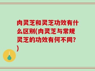 肉灵芝和灵芝功效有什么区别(肉灵芝与常规灵芝的功效有何不同？)
