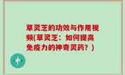 草灵芝的功效与作用视频(草灵芝：如何提高免疫力的神奇灵药？)