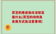灵芝的用途及吃法禁忌是什么(灵芝的功效及食用方式及注意事项)