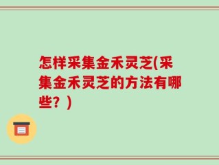 怎样采集金禾灵芝(采集金禾灵芝的方法有哪些？)