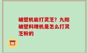 破壁机能打灵芝？九阳破壁料理机是怎么打灵芝粉的