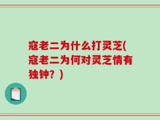 寇老二为什么打灵芝(寇老二为何对灵芝情有独钟？)