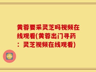 黄蓉要采灵芝吗视频在线观看(黄蓉出门寻药：灵芝视频在线观看)