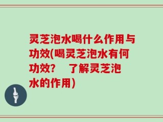 灵芝泡水喝什么作用与功效(喝灵芝泡水有何功效？  了解灵芝泡水的作用)
