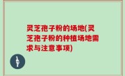 灵芝孢子粉的场地(灵芝孢子粉的种植场地需求与注意事项)