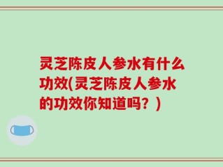 灵芝陈皮人参水有什么功效(灵芝陈皮人参水的功效你知道吗？)
