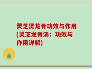 灵芝煲龙骨功效与作用(灵芝龙骨汤：功效与作用详解)