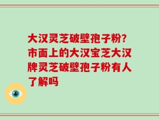 大汉灵芝破壁孢子粉？市面上的大汉宝芝大汉牌灵芝破壁孢子粉有人了解吗