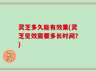 灵芝多久能有效果(灵芝见效需要多长时间？)