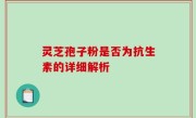 灵芝孢子粉是否为抗生素的详细解析