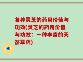 各种灵芝的药用价值与功效(灵芝的药用价值与功效：一种丰富的天然草药)
