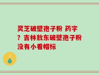 灵芝破壁孢子粉 药字？吉林敖东破壁孢子粉没有小看帽标