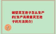 破壁灵芝孢子怎么生产的(生产高质量灵芝孢子的方法简介)
