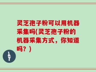 灵芝孢子粉可以用机器采集吗(灵芝孢子粉的机器采集方式，你知道吗？)
