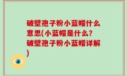 破壁孢子粉小蓝帽什么意思(小蓝帽是什么？破壁孢子粉小蓝帽详解)