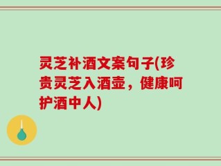 灵芝补酒文案句子(珍贵灵芝入酒壶，健康呵护酒中人)