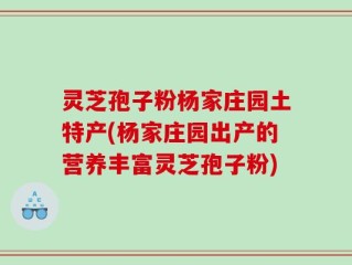 灵芝孢子粉杨家庄园土特产(杨家庄园出产的营养丰富灵芝孢子粉)