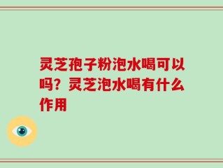 灵芝孢子粉泡水喝可以吗？灵芝泡水喝有什么作用