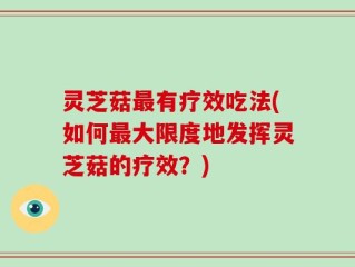 灵芝菇最有疗效吃法(如何最大限度地发挥灵芝菇的疗效？)