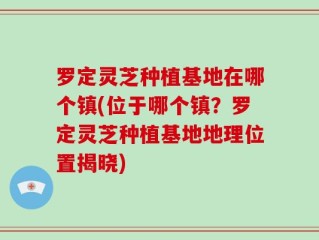 罗定灵芝种植基地在哪个镇(位于哪个镇？罗定灵芝种植基地地理位置揭晓)