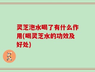 灵芝泡水喝了有什么作用(喝灵芝水的功效及好处)