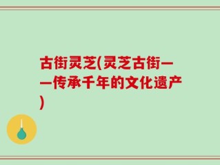 古街灵芝(灵芝古街——传承千年的文化遗产)