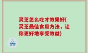 灵芝怎么吃才效果好(灵芝最佳食用方法，让你更好地享受效益)