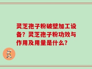 灵芝孢子粉破壁加工设备？灵芝孢子粉功效与作用及用量是什么？