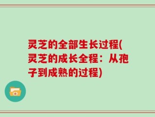 灵芝的全部生长过程(灵芝的成长全程：从孢子到成熟的过程)