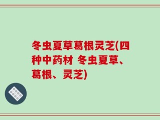 冬虫夏草葛根灵芝(四种中药材 冬虫夏草、葛根、灵芝)