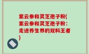 紫云参和灵芝孢子粉(紫云参和灵芝孢子粉：走进养生界的双料王者)