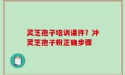 灵芝孢子培训课件？冲灵芝孢子粉正确步骤