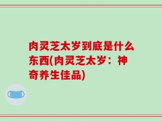 肉灵芝太岁到底是什么东西(肉灵芝太岁：神奇养生佳品)