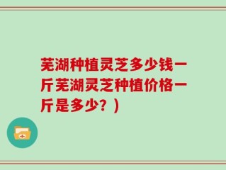 芜湖种植灵芝多少钱一斤芜湖灵芝种植价格一斤是多少？)