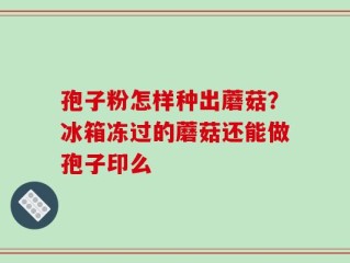 孢子粉怎样种出蘑菇？冰箱冻过的蘑菇还能做孢子印么