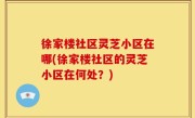 徐家楼社区灵芝小区在哪(徐家楼社区的灵芝小区在何处？)