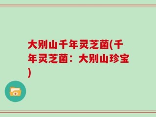 大别山千年灵芝菌(千年灵芝菌：大别山珍宝)