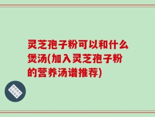 灵芝孢子粉可以和什么煲汤(加入灵芝孢子粉的营养汤谱推荐)