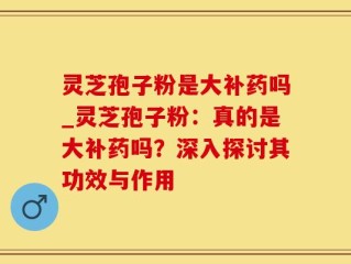灵芝孢子粉是大补药吗_灵芝孢子粉：真的是大补药吗？深入探讨其功效与作用