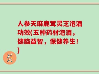 人参天麻鹿茸灵芝泡酒功效(五种药材泡酒，健脑益智，保健养生！)