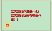 活灵芝的作用是什么(活灵芝的功效有哪些作用？)