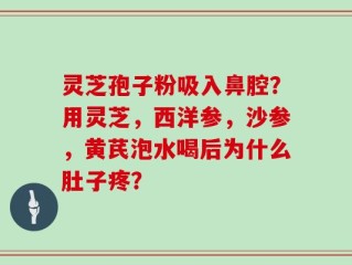 灵芝孢子粉吸入鼻腔？用灵芝，西洋参，沙参，黄芪泡水喝后为什么肚子疼？